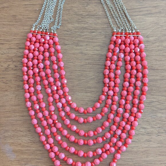 Premier Designs coral multi-strand statement necklace - Picture 1 of 1